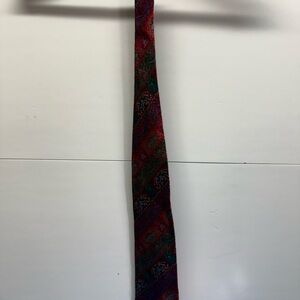 Vintage Men's Paisley Silk Tie in Burgundy and Teal - Classic Formal Accessory